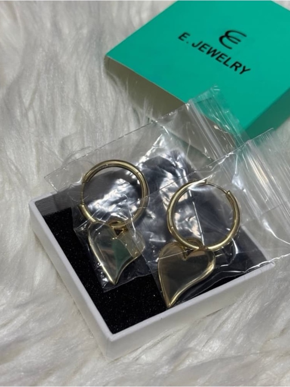 Gold Heart Hoop Earrings